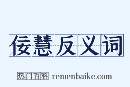 佞慧反义词是什么意思的图片